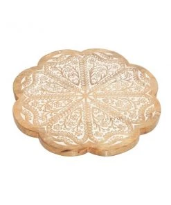 Grayson Lane 1-Tier Wood Full Circle Lazy Susan Cake Stand - Brown