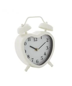 Grayson Lane 8-in x 6.5-in White Analogue Novelty Tabletop Standard Clock