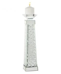 Grayson Lane 1-Candle Glass Pillar Candle Holder - Clear