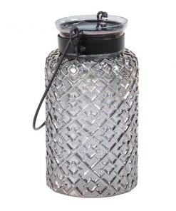 Grayson Lane Black Glass Lantern Candle Holder