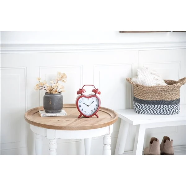 Grayson Lane 8-in x 6.5-in Red Analogue Novelty Tabletop Standard Clock 2 Grayson Lane 8-in x 6.5-in Red Analogue Novelty Tabletop Standard Clock - Image 2