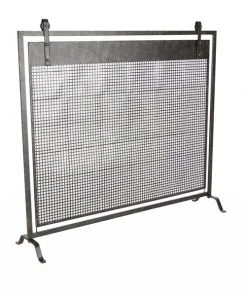 Grayson Lane 9-in Black Iron 1-Panel Scroll Fireplace Screen