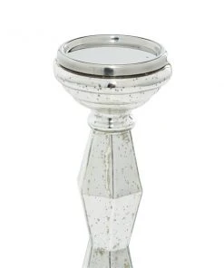 Grayson Lane 1-Candle Silver Glass Pillar Candle Holder - Set of 2 -GRAYSON LANE shop 330862255 AlternateImage4 l