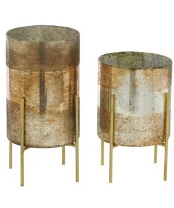 Grayson Lane 1-Candle Glass Pillar Candle Holder - Set of 2 -GRAYSON LANE shop 330862260 AlternateImage5 l