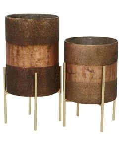 Grayson Lane 1-Candle Glass Pillar Candle Holder - Set of 2