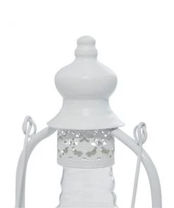 Grayson Lane 1-Candle White Metal Lantern Candle Holder -GRAYSON LANE shop 330862266 AlternateImage4 l