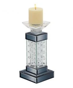 Grayson Lane 1-Candle Glass Pillar Candle Holder - Clear