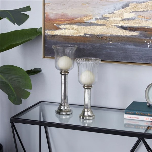 330862279_AlternateImage1_l.jpg Grayson Lane 1-Candle Clear Glass Lantern Candle Holder - Set of 2 -GRAYSON LANE shop 330862279 AlternateImage1 l