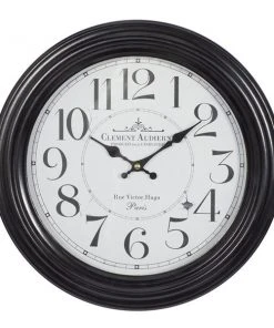 Grayson Lane 14-in x 14-in Analogue Round Wall Standard Clock - Black
