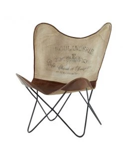Grayson Lane Rustic Brown Cotton Butterfly Chair