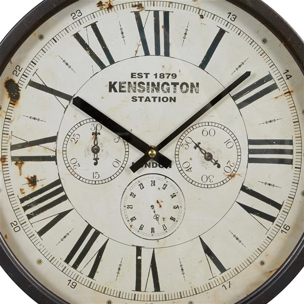 Grayson Lane 14-in x 14-in Brown Analogue Round Wall Standard Clock 5 Grayson Lane 14-in x 14-in Brown Analogue Round Wall Standard Clock - Image 5