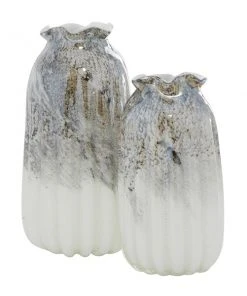 Grayson Lane 2-Piece 12.45-in x 6-in Grey Contemporary Vase
