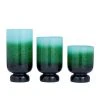 Grayson Lane Green 1-Candle Glass Pillar Candle Holder - Set of 3