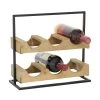 Grayson Lane 6-Bottle Brown Wood Farmhouse Wine Holder