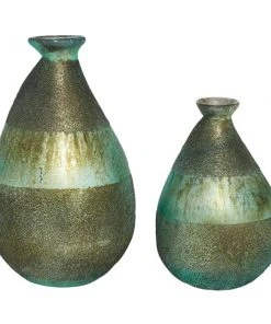 Grayson Lane 2-Piece 12.25-in x 7.3-in Green Casual Vase