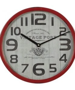 Grayson Lane 14-in x 14-in Red Analogue Round Wall Standard Clock