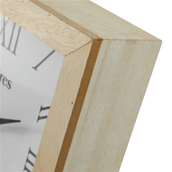 Grayson Lane 9-in x 9-in Brown Analogue Square Tabletop Standard Clock 4 Grayson Lane 9-in x 9-in Brown Analogue Square Tabletop Standard Clock - Image 4