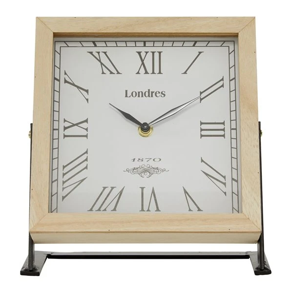 Grayson Lane 9-in x 9-in Brown Analogue Square Tabletop Standard Clock 5 Grayson Lane 9-in x 9-in Brown Analogue Square Tabletop Standard Clock - Image 5