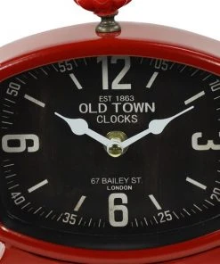 Grayson Lane 7-in x 8-in Red Set of 2 Analogue Rectangle Tabletop Standard Clock -GRAYSON LANE shop 330862366 AlternateImage4 l