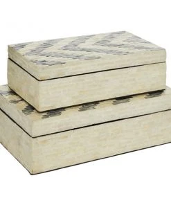 Grayson Lane 2-Piece 4.35-in x 8.9-in Off-White Modern Box