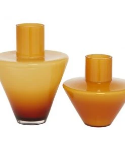 Grayson Lane 2-Piece 11.55-in x 8.9-in Orange Modern Vase