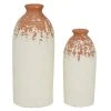 Grayson Lane 2-Piece 13.25-in x 5.6-in White Casual Vase