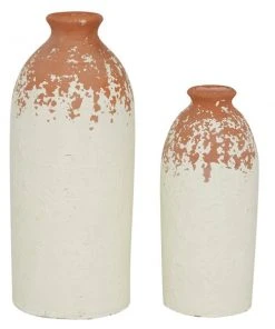 Grayson Lane 2-Piece 13.25-in x 5.6-in White Casual Vase