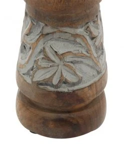 Grayson Lane Brown 1-Candle Wood Pillar Candle Holder - Set of 3 -GRAYSON LANE shop 330862422 AlternateImage3 l