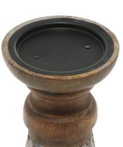 Grayson Lane Brown 1-Candle Wood Pillar Candle Holder - Set of 3 -GRAYSON LANE shop 330862422 AlternateImage4 l