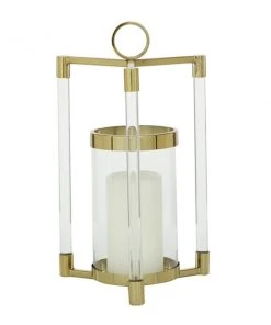 Grayson Lane 1-Candle Metal Pillar Candle Holder - Gold
