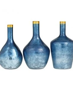 Grayson Lane 3-Piece 13.55-in x 7.70-in Blue Casual Vase