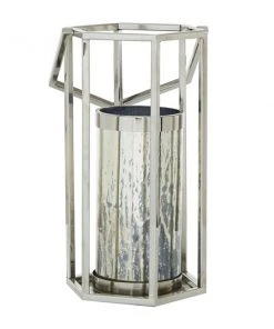 Grayson Lane 1-Candle Silver Metal Pillar Candle Holder