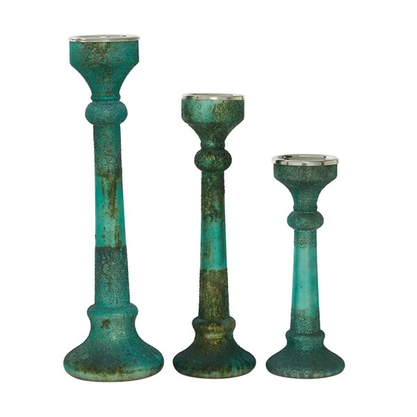 330862437_AlternateImage5_l.jpg Grayson Lane 1-Candle Green Glass Pillar Candle Holder - Set of 3 -GRAYSON LANE shop 330862437 AlternateImage5 l