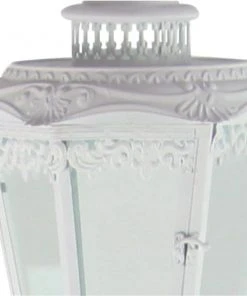 Grayson Lane 1-Candle Metal Lantern Candle Holder - White -GRAYSON LANE shop 330862438 AlternateImage3 l