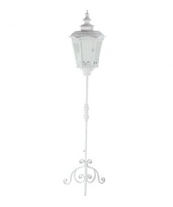 Grayson Lane 1-Candle Metal Lantern Candle Holder - White