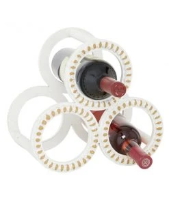 Grayson Lane 3-Bottle White Wood/Farmhouse Wine Rack