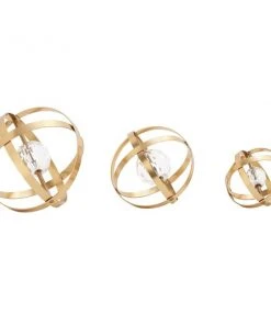 Grayson Lane 3-Piece 8-in x 8-in Gold Contemporary Sculpture