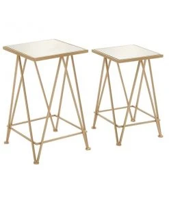 Grayson Lane Gold Mirror Accent Table Set - 2-Piece