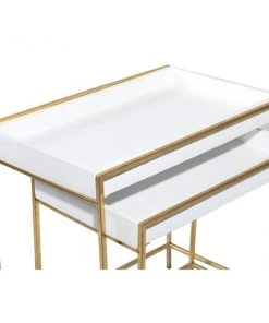 Grayson Lane Gold and White Modern Console Tables - Set of 2 -GRAYSON LANE shop 330862489 AlternateImage3 l