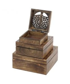 Grayson Lane Brown Mango Wood Boxes - Set of 3 -GRAYSON LANE shop 330862501 AlternateImage4 l