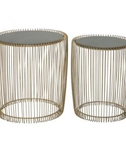 Grayson Lane Gold Glass Accent Table Set - 2-Piece