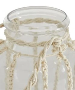 Grayson Lane White Rope Glass Lantern Candle Holder -GRAYSON LANE shop 330862507 AlternateImage3 l