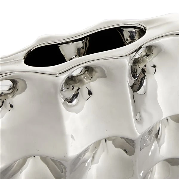 Grayson Lane Silver Modern Ceramic Vase 3 Grayson Lane Silver Modern Ceramic Vase - Image 3