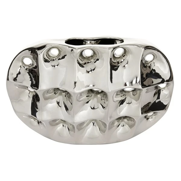 Grayson Lane Silver Modern Ceramic Vase 5 Grayson Lane Silver Modern Ceramic Vase - Image 5