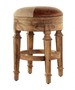 Grayson Lane Brown Counter Height (22-in to 26-in) Upholstered Bar Stool
