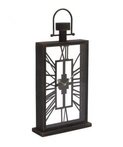 Grayson Lane Analog Metal Rectangle Tabletop Clock