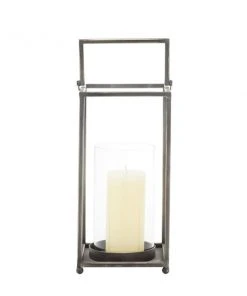 Grayson Lane Modern Black Iron Lantern Candle Holder