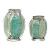 Grayson Lane Green Leaves Metal Lantern Candle Holder - Set of 2