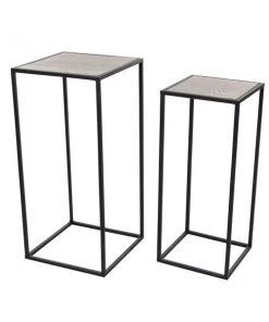 Grayson Lane Wood Pine Accent Table Set - 2-Piece