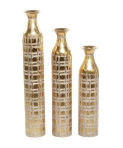 Grayson Lane Gold Metal Vase - Set of 3 9 Grayson Lane Gold Metal Vase - Set of 3 -GRAYSON LANE shop 330862544 AlternateImage4 l
